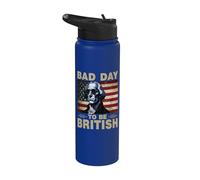 Vintage Bad Day To Be British Funny 4th Of July Men Women Stainless Steel Insulated Water Bottle