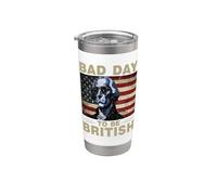 Vintage Bad Day To Be British Funny 4th Of July Men Women Vaso térmico de acero inoxidable de doble pared
