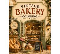 Vintage Bakery Coloring Book: 50 Unique Breads, Pastries, Cakes, Cookies & Cozy Baking Scenes for Kids, Teens and Adults