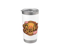 Vintage Bali Indonesia Retro Lotus Flores Suvenir Floral Vaso térmico de acero inoxidable de doble pared