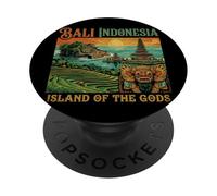 Vintage Bali Indonesia Travel Souvenir Landmark Turista Regalo PopSockets PopGrip Adhesivo