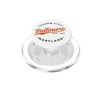 Vintage Baltimore Charm City Maryland Azul Rojo Texto PopSockets PopGrip para MagSafe