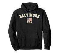 Vintage Baltimore USA Bandera Americana Maryland Recuerdo Retro Sudadera con Capucha