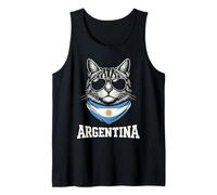 Vintage Bandera Argentina Divertido Gato Argentina con Gafas De Sol Camiseta sin Mangas