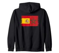 Vintage Bandera Marruecos España Aficionado Marroquí Español Sudadera con Capucha