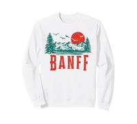 Vintage Banff National Park Mountains Scene Sudadera