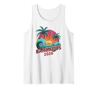 Vintage Barbados 2026 Moms Trip Surfing Vacaciones Coincidencia Camiseta sin Mangas