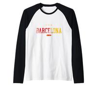 Vintage Barcelona España Athletic Sport Varsity Style Camiseta Manga Raglan