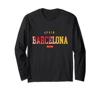 Vintage Barcelona España Athletic Sport Varsity Style Manga Larga