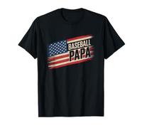 Vintage Baseball Papa 4th of July Patriotic USA Retro Design Camiseta