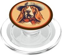 Vintage Basset Hound Cowboy Cute Western Country Music PopSockets PopGrip para MagSafe