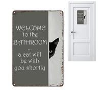 Vintage Bathroom Decor - Classic Bathroom Pictures, Toilet Wall Art for Restroom, Funny Toilet Sign with Metal Finish, Wall Decors, Toilets Artwork for Home and Office