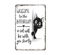 Vintage Bathroom Decor - Classic Bathroom Pictures | Toilet Wall Art for Restroom, Funny Toilet Sign with Metal Finish, Wall Decors, Toilets Artwork for Home and Workplace