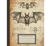 Vintage Bats Composition Notebook: 110 College Ruled Pages for Writing, Journaling. Retro Gothic Aesthetic Diary for Dark Academia Students and Writers