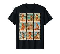 Vintage Beach Pinup Girl Retro Bikini Verano Camiseta
