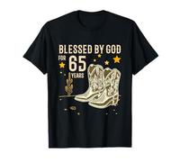 Vintage Bendecido por Dios Durante 65 años, Vaquero, 65 cumpleaños, Hombre Camiseta