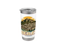 Vintage Berat Albania - Recuerdo de viaje Vaso térmico de acero inoxidable de doble pared