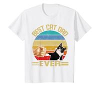 Vintage Best Cat Dad Ever Cat Owner Cats Dad Camiseta, Niños, Blanco, 6 años
