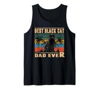 Vintage Best Cat Dad Ever Funny Black Cat For Fathers Day Camiseta sin Mangas