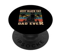Vintage Best Cat Dad Ever Funny Black Cat For Fathers Day PopSockets PopGrip Adhesivo