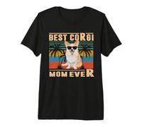 Vintage Best Dog Mom Ever Funny Pembroke Welsh Corgi Dog Camiseta Premium