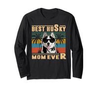 Vintage Best Dog Mom Ever Siberian Husky For Mothers Day Manga Larga