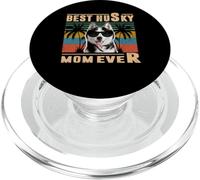 Vintage Best Dog Mom Ever Siberian Husky For Mothers Day PopSockets PopGrip para MagSafe