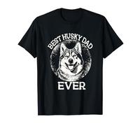 Vintage Best Husky Dad Ever Siberian Husky Dog Father's Day Camiseta