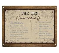 Vintage Bible Quotes Metal Tin Sign Religious Scripture Wall Art for Christian Home Farmhouse Church Decor 8 X 12 in