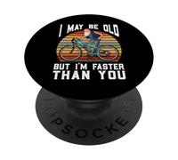 Vintage Bicicleta Jinete Viejo Ciclista Motorista Humor Puede ser Viejo PopSockets PopGrip Adhesivo