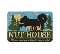 Vintage Bienvenido A The Nut House Ardilla Alfombra Baño Secado Rápido Alfombrilla De Baño Cómoda Felpudo De Entrada para Inodoro Ducha Pasillo 40X60Cm
