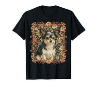 Vintage Biewer Terrier Yorkie Chorkie Perro Estilo Floral Camiseta