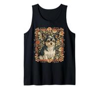 Vintage Biewer Terrier Yorkie Chorkie Perro Estilo Floral Camiseta sin Mangas