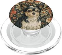 Vintage Biewer Terrier Yorkie Chorkie Perro Estilo Floral PopSockets PopGrip para MagSafe