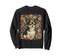 Vintage Biewer Terrier Yorkie Chorkie Perro Estilo Floral Sudadera