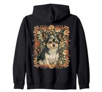 Vintage Biewer Terrier Yorkie Chorkie Perro Estilo Floral Sudadera con Capucha