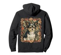 Vintage Biewer Terrier Yorkie Chorkie Perro Estilo Floral Sudadera con Capucha