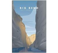 Vintage Big Bend National Park Skyline Viaje Póster Arte Imprimir Retro Pared Arte Lienzo Póster Hogar Decoración Habitación Decoración Sin Marco 50x75cm