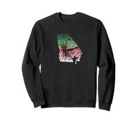 Vintage Big Fly Rainbow Trucha Georgia Mapa Pesca con Mosca Sudadera