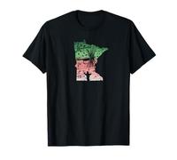 Vintage Big Fly Rainbow Trucha Minnesota Mapa Pesca con Mosca Camiseta