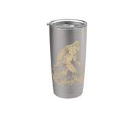 Vintage Bigfoot Bosque Vida Silvestre Senderos Sasquatch Vaso térmico de acero inoxidable de doble pared