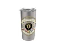 Vintage Billar Jugador Vieja Escuela Habilidad Precisión Tacos Vaso térmico de acero inoxidable de doble pared
