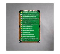 Vintage Billiards Sign 8 Ball Rules Chart Retro Metal Poster for Pool Table Game Room Man Cave Decor 8 X 12 in