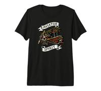 Vintage Biplane Aviator Spirit Retro Airplane Pilot Camiseta Premium