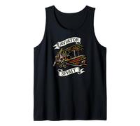 Vintage Biplane Aviator Spirit Retro Airplane Pilot Camiseta sin Mangas