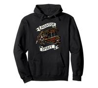 Vintage Biplane Aviator Spirit Retro Airplane Pilot Sudadera con Capucha