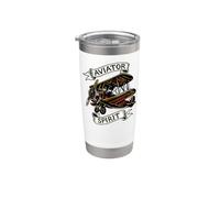 Vintage Biplane Aviator Spirit Retro Airplane Pilot Vaso térmico de acero inoxidable de doble pared