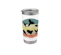 Vintage Birding Bird Watching Funny Bird Watcher Bird Vaso térmico de acero inoxidable de doble pared