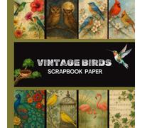 Vintage Birds Mixed Media Scrapbook Paper Set - 20 Double-Sided Sheets, 8.8x8.5 Inches, Vintage Watercolor Birds & Botanical Craft Paper for Journals, Cards, DIY Projects