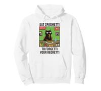Vintage Black-Cat Pasta Humor Cena Italiana Gráfico Meme Sudadera con Capucha